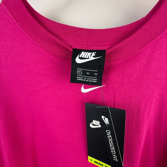 Nike Oversized Hot Pink Logo Tee - Size - XL - Picture 5 of 6